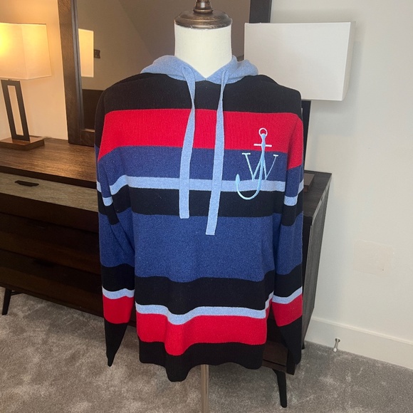 J.W. Anderson Striped Logo Hoodie - Picture 1 of 4